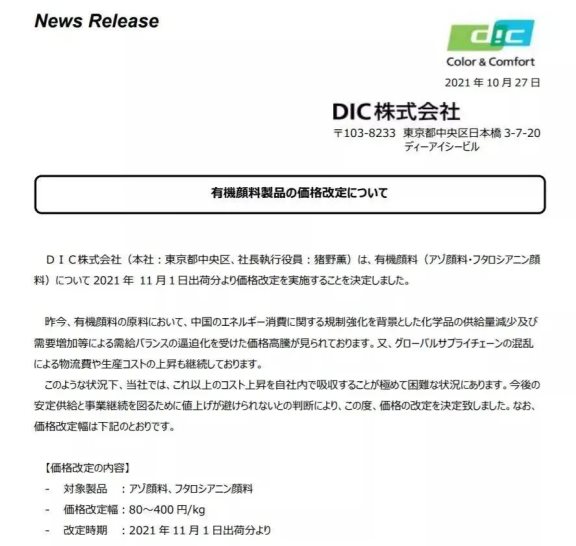 日本宇部興產株式會社上調10月CPL的合同結算價