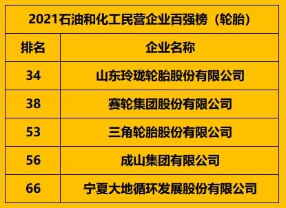 5家輪胎企業(yè)，上榜百強榜！