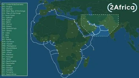 埃及電信將接入2Africa海底光纜系統