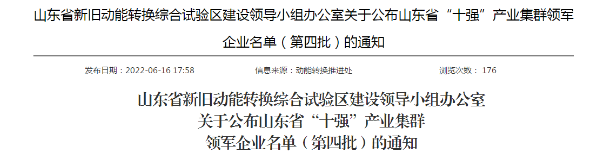 雙星、浦林成山、華盛、圣奧,入選山東省產業集群領軍企業 雙星、浦林成山、華盛、圣奧,入選山東省產業集群領軍企業