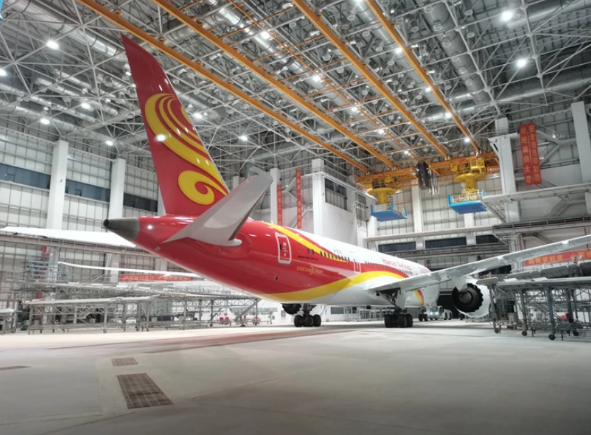 海口首次完成波音787寬體機整機噴涂 海口首次完成波音787寬體機整機噴涂