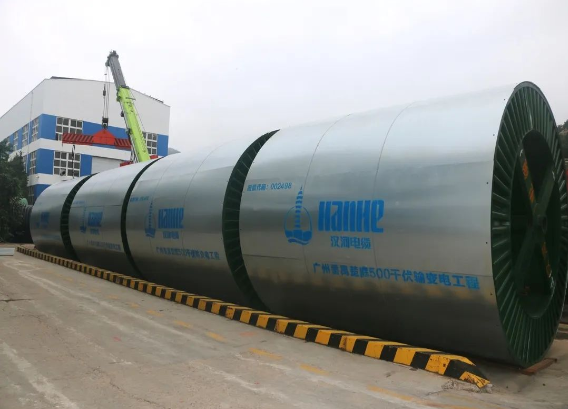 漢纜股份供廣州番禺楚庭500kV電纜系統首批電纜起運
