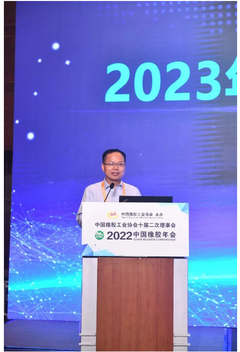 　中國橡膠工業協會副會長兼秘書長雷昌純到會并致辭