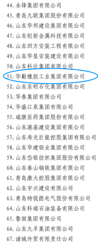 其中玲瓏輪胎、賽輪集團、萬達集團、華勤橡膠、三角輪胎、豪邁集團，入圍山東民營企業吸納就業 100 強名單。