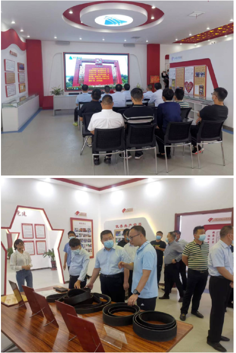 韓瑞軍主任一行在李洋董事長的陪同下先后參觀了企業五心黨建廳、人大代表聯絡室、產品展廳，觀看了公司宣傳片，聽取了工作人員關于企業以黨建引領企業高質量發展的匯報。