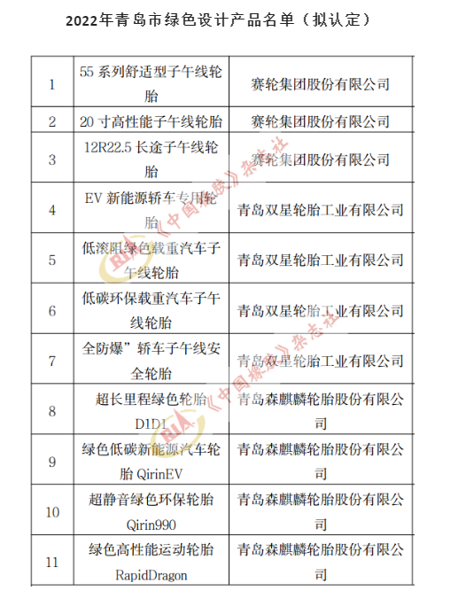 賽輪、雙星、森麒麟……11款輪胎上榜