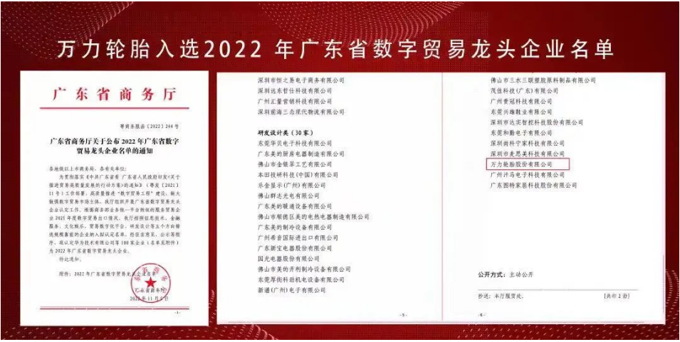 萬力輪胎，入選省級龍頭企業(yè)！
