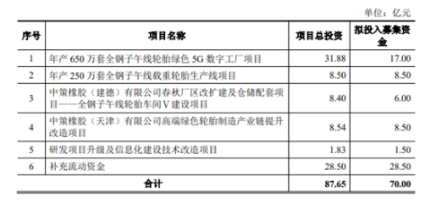 中策橡膠此次公開(kāi)發(fā)行新股募集的資金，將全部用于項(xiàng)目建設(shè)、補(bǔ)充流動(dòng)資金。