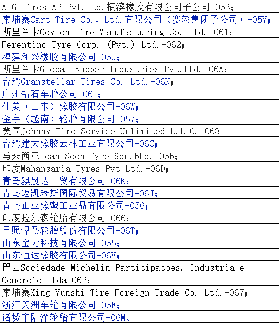近日，DOT發(fā)布了27個(gè)新的輪胎工廠識(shí)別碼，其中包括15個(gè)中國(guó)公司。這表明中國(guó)輪胎制造商在美國(guó)市場(chǎng)上的影響力越來(lái)越大。
