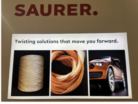 Saurer Twisting公司展示了CableCo<i></i>nder CC5，用于制造高質量簾線的現代化設備。CC5具有優化的螺紋球囊直徑和減小的心軸規格，所需空間較小，但可提高生產率。在線監測質量參數可確保滿足高質量輪胎簾線的要求，通過使用現代自動引導車技術提高包裹運輸的效率。該公司還提供了CableCo<i></i>nder CC5-TFO和CC5-3PLY的詳細信息，用于生產紗線和三層輪胎簾線。