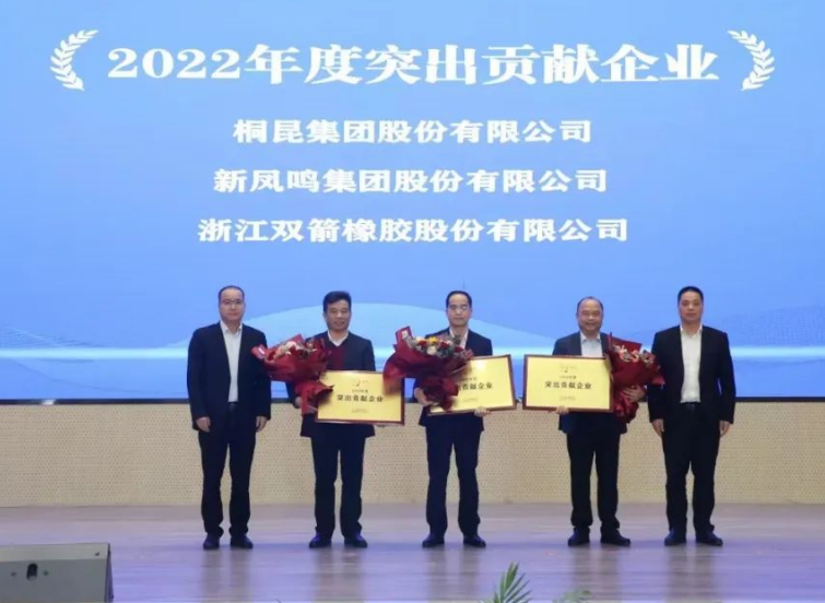 據悉，雙箭股份憑借在過去一年中的卓越表現，榮獲了“2022年度突出貢獻企業”和“2022年度科技人才先進企業”兩項殊榮，表彰了企業在技術創新和經濟發展方面的杰出貢獻。
