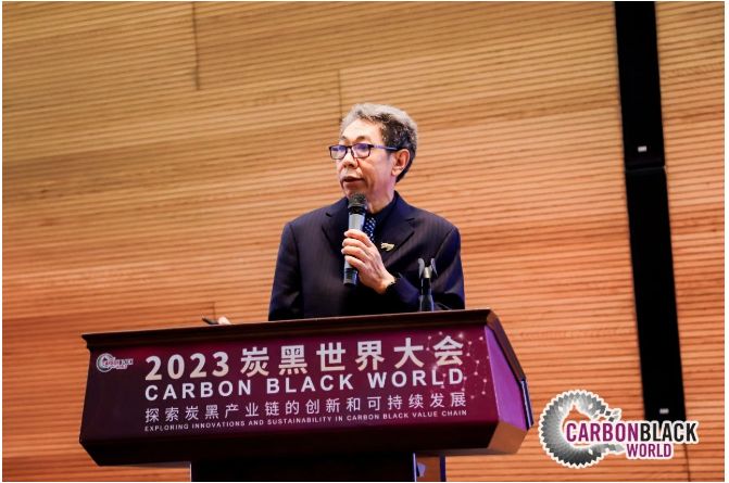 龍星化工股份有限公司副總經理馬寶亮作了題為《炭黑全生命周期的碳排放分析》的報告，報告對炭黑全生命周期各個階段產生的二氧化碳排放情況進行了分析，并提出了相關解決建議。