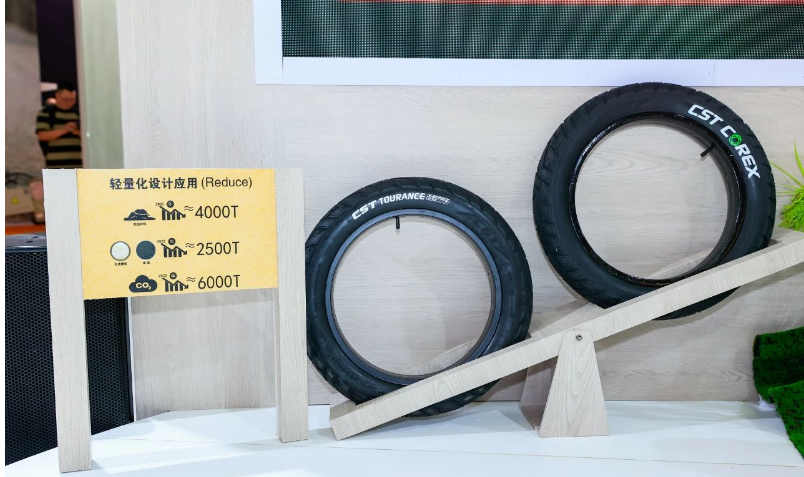 其中，輕量化設計應用技術在正新自行車胎領域的廣泛使用，讓正新在2022年共減少了4000噸輪胎材料使用，約減少了2500噸合成橡膠及碳黑的使用，減少了6000噸CO2排放。